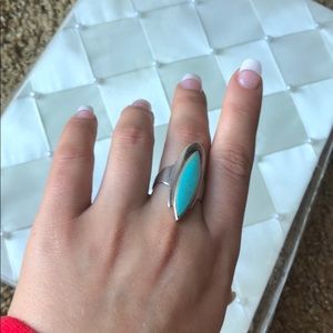 💯 turquoise sterling silver vintage ring